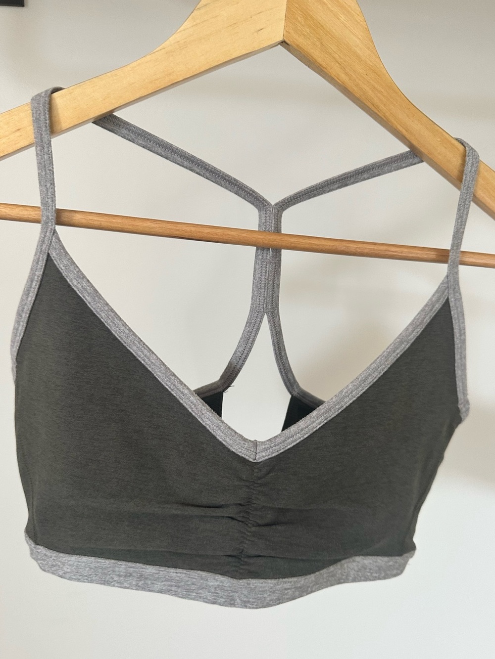 Beyond Yoga Charcoal Bralette with Heather Trim